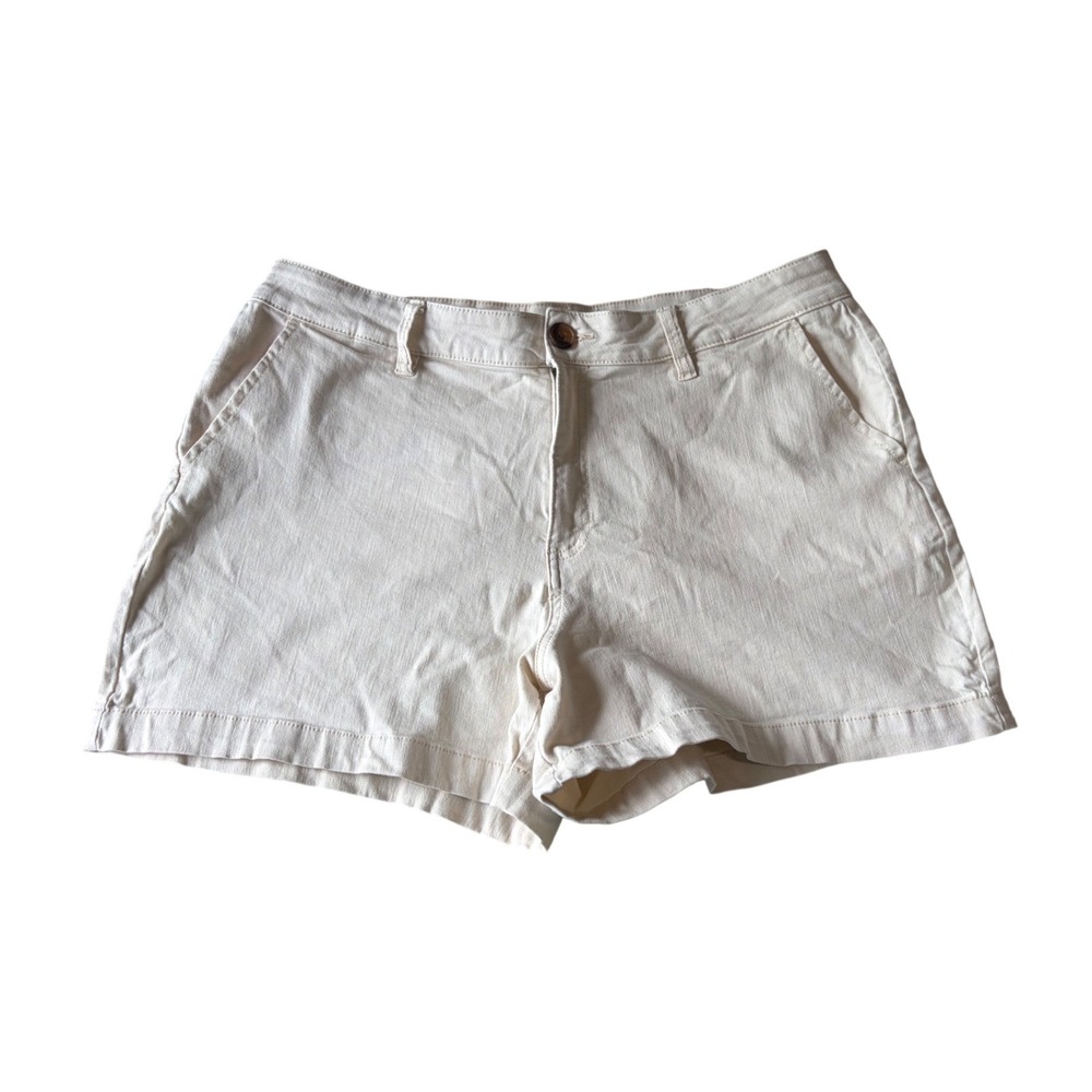Dip‎ Womens Chino Shorts Cream Off-White Size 16 Casual Summer Cotton Blend